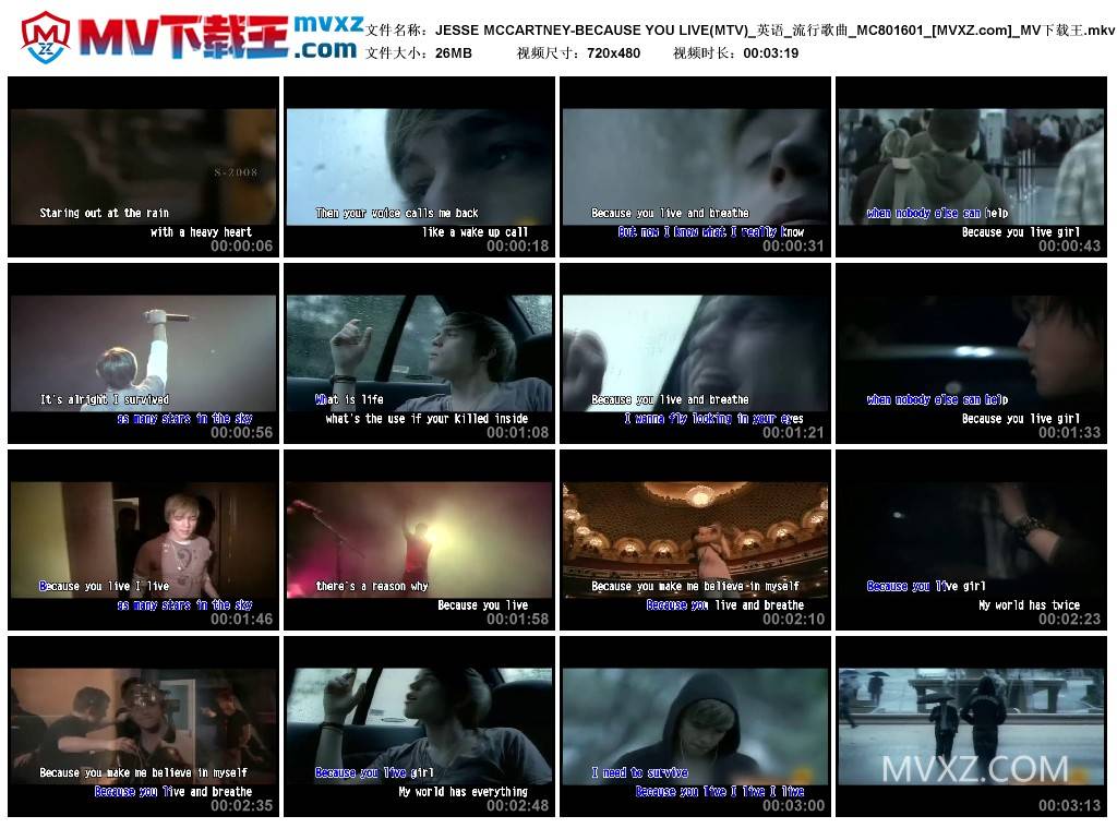 JESSE MCCARTNEY-BECAUSE YOU LIVE(MTV)_英语_流行歌曲_MC801601